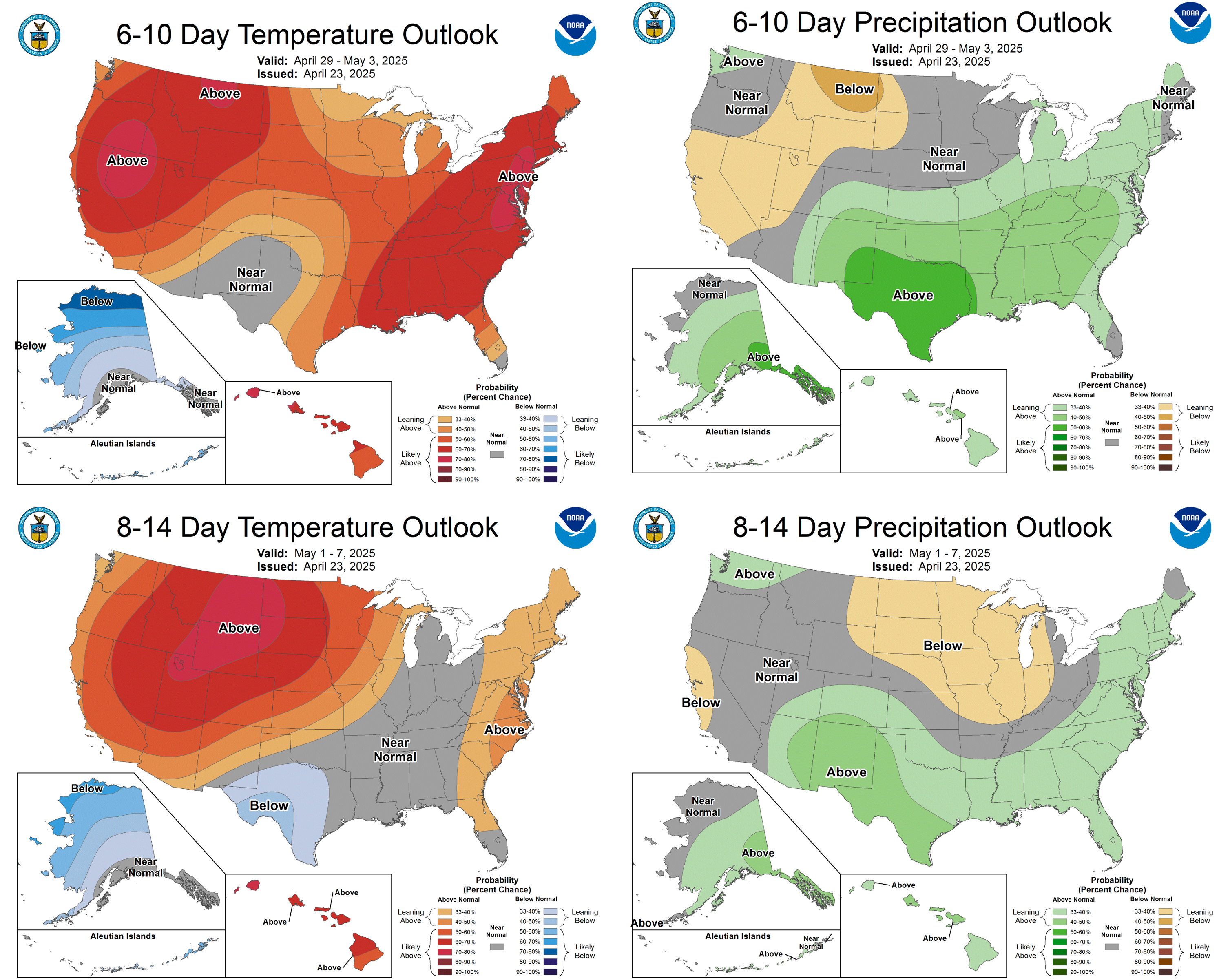 The 6-10 and 8-14 temperature and precipitation forecast for the U.S.